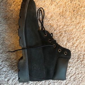 Black timberland boots, worn once
